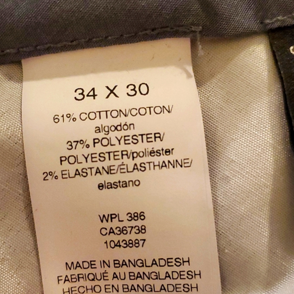 Haggar Straight Fit Men's Premium No Iron Navy Blue Khaki Pants - Size 34W X 30L - Picture 9 of 9